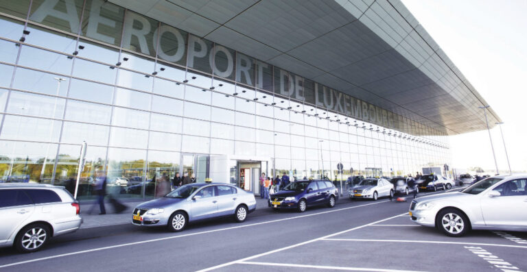 Taxi waiting at Luxembourg Airport, ready to provide reliable and convenient transportation services for travelers.
